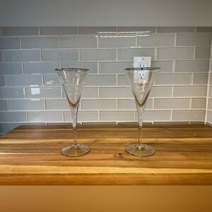 Vintage Princess House Heritage Etched Crystal Champagne Flutes (2)